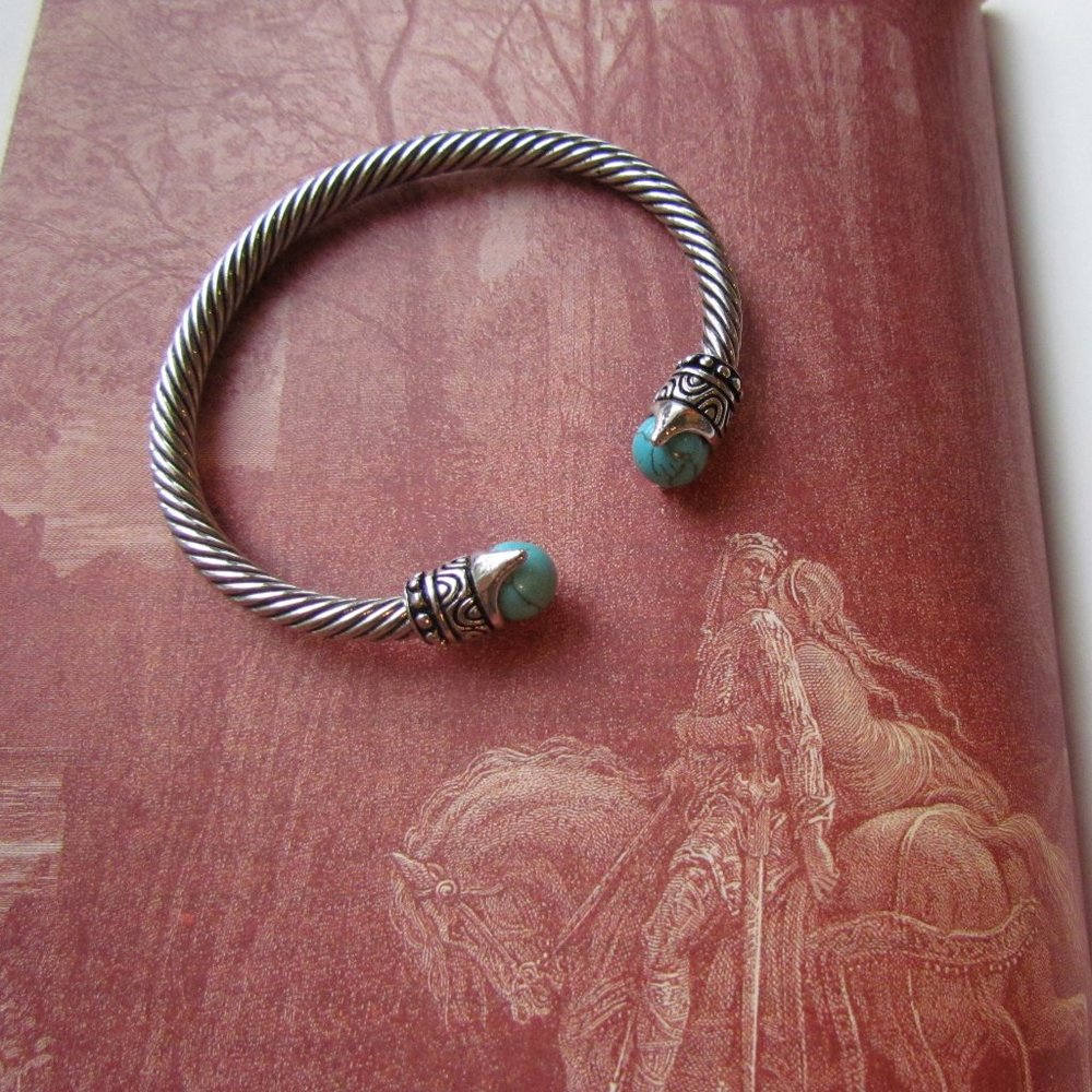 Torc Bracelet with Turquoise Style  Beads